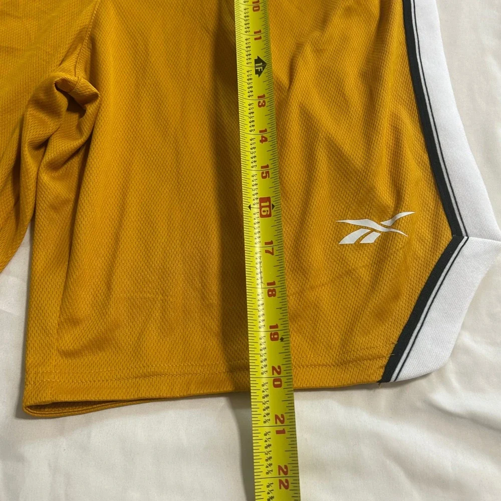Reebok Mens WOR Mesh Shorts Bright Ochre Yellow Athletic Basketball HS6627 Small